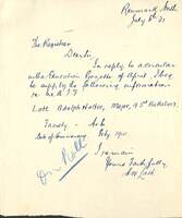 Letter from AW Lott to Adelaide University Registrar [ jpg ]