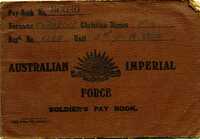 Photo of Front Cover of Pay Book of FS Harradine [ jpg ]