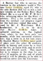 News "Young Griffiths wins bursary" [ jpg ]