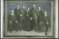 The Evatt family, L-R, Jack, Hubert Vere, Clive, Jeannie, Ray, Frank, George [ jpeg ]