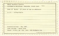 Geoffrey Erskine Wells Student Card [ jpg ]