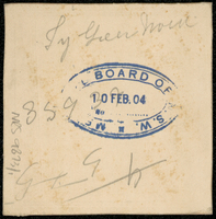 Reverse of portrait Dr Claude Seccombe Browne [ jpg ]