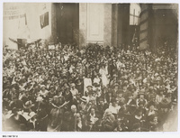 Delegates at the Congress of International Women's Alliance during the reading of Mussolini's speech on May 14th, 1923 in Rome. The Australian Delegation is about four rows back and includes Dr. Eleanor Allen from S.A., second from the right with a long necklace over a light coloured dress [ jpg ]