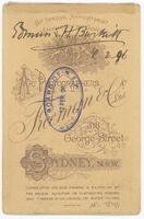 Reverse of portrait of Dr Edmund Henry Burkitt [ jpg ]