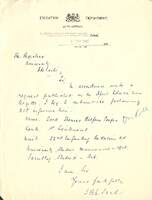 Letter from TBC Sard to the Adelaide University Registrar [ jpg ]