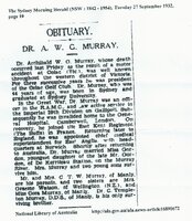 Sydney Morning Herald Obituary for A.W.G. Murray, 27 September 1932 [ JPG ]