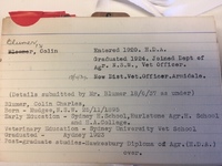 Veterinary Science student card (front) [ jpg ]